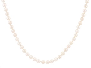 White Cultured Japanese Akoya Pearl 14k Yellow Gold 18 inch Necklace