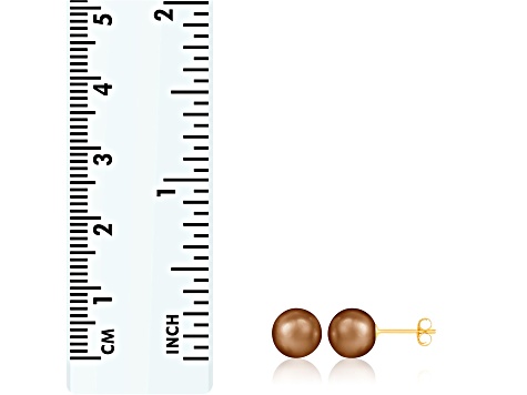 Mocha Cultured Freshwater Pearl 14k Yellow Gold Stud Earrings
