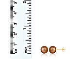 Mocha Cultured Freshwater Pearl 14k Yellow Gold Stud Earrings