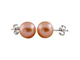 Pearlfection® 7-7.5mm Pink Cultured Freshwater Pearl 14k White Gold Stud Earrings
