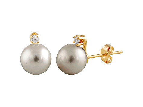 Lido Double Pave Freshwater Pearl Round Stud Earrings, Silver/White at John  Lewis & Partners
