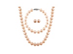 7-7.5mm Pink Cultured Freshwater Pearl Sterling Silver Jewelry Set