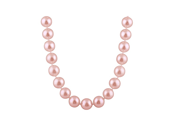 9-9.5mm Purple Cultured Freshwater Pearl 14k Yellow Gold Strand Necklace
