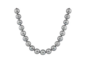 9-9.5mm Silver Cultured Freshwater Pearl 14k White Gold Strand Necklace