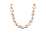 9-9.5mm Pink Cultured Freshwater Pearl 14k White Gold Strand Necklace 18 inches