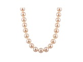 9-9.5mm Pink Cultured Freshwater Pearl 14k White Gold Strand Necklace 16 inches