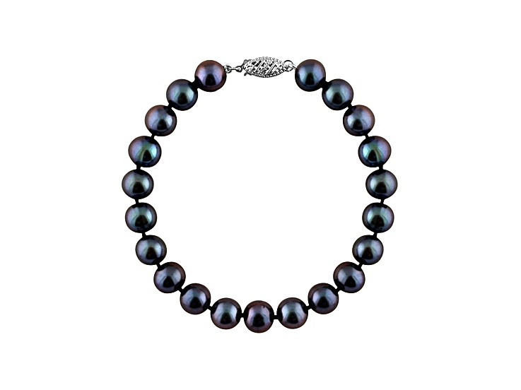 【BLACKPURPLE】Little Ball Freshwater Pearl Bracelet 85-90-mm-black-freshwater-aa-