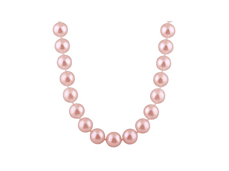8-8.5mm Purple Cultured Freshwater Pearl Sterling Silver Strand Necklace