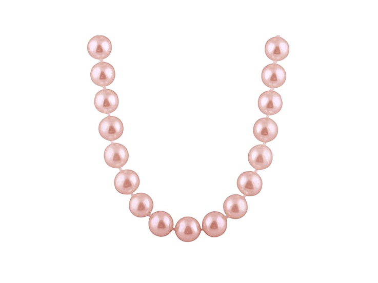 8-8.5mm Purple Cultured Freshwater Pearl 14k White Gold Strand Necklace