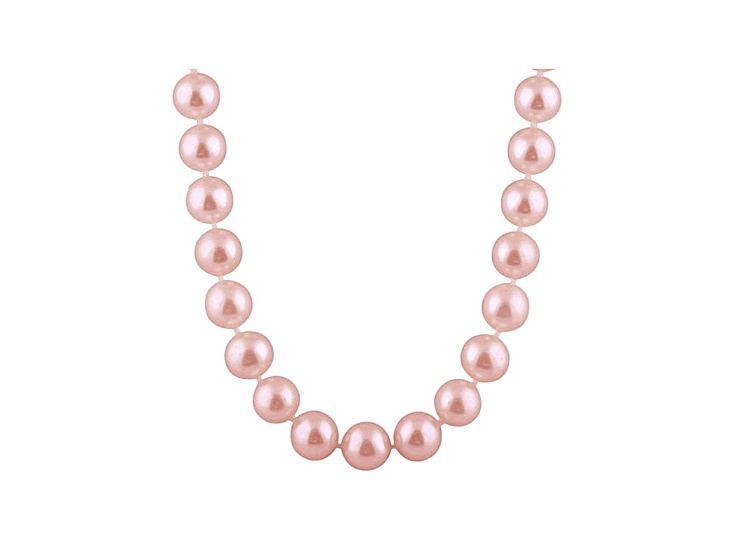 8-8.5mm Purple Cultured Freshwater Pearl Sterling Silver Strand Necklace