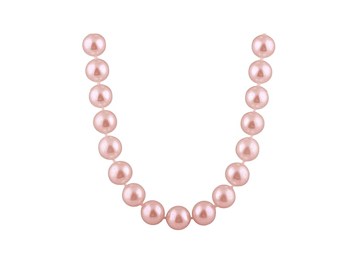 8-8.5mm Purple Cultured Freshwater Pearl 14k White Gold Strand Necklace