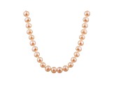 8-8.5mm Pink Cultured Freshwater Pearl Sterling Silver Strand Necklace 16 inches