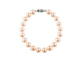 7-7.5mm Pink Cultured Freshwater Pearl 14k White Gold Line Bracelet 7 1/2 inches