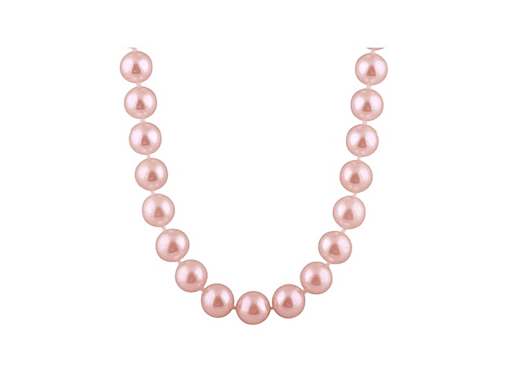 7-7.5mm Purple Cultured Freshwater Pearl 14k White Gold Strand Necklace