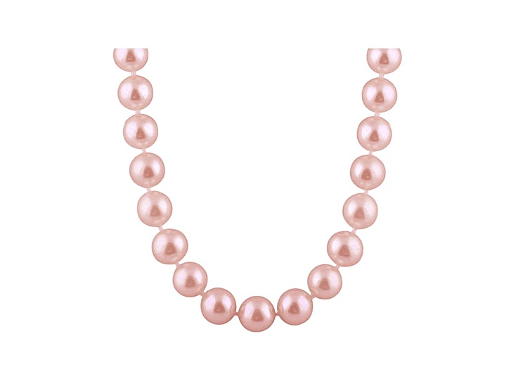 7-7.5mm Purple Cultured Freshwater Pearl 14k Yellow Gold Strand Necklace