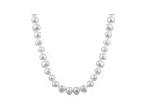 7-7.5mm White Cultured Freshwater Pearl 14k Yellow Gold Strand Necklace