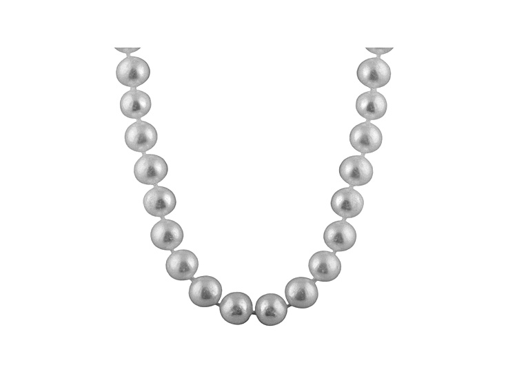 7-7.5mm Silver Cultured Freshwater Pearl 14k White Gold Strand Necklace