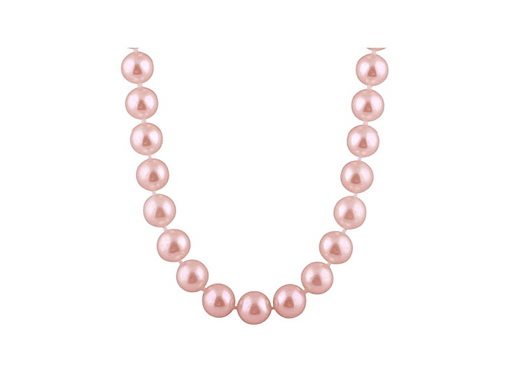 7-7.5mm Purple Cultured Freshwater Pearl 14k White Gold Strand Necklace