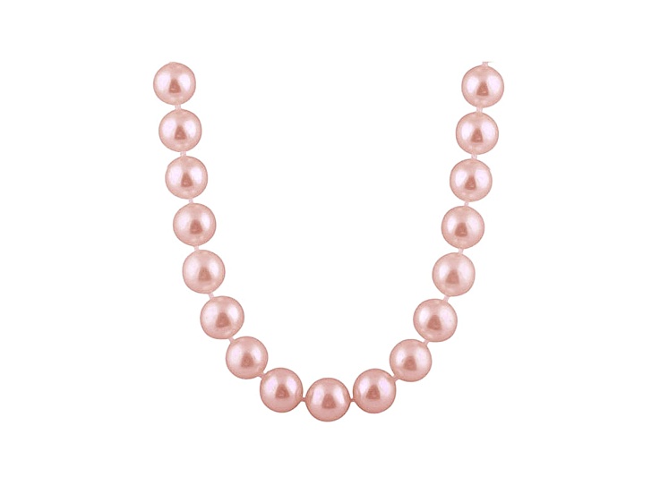 7-7.5mm Purple Cultured Freshwater Pearl 14k Yellow Gold Strand Necklace