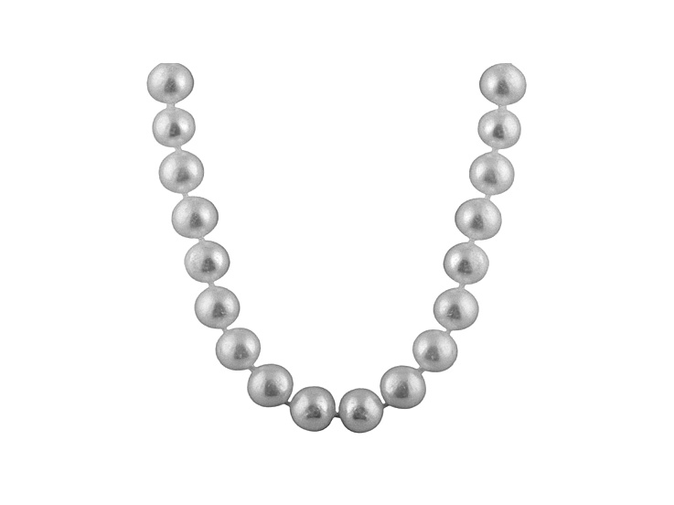 7-7.5mm Silver Cultured Freshwater Pearl Sterling Silver Strand Necklace