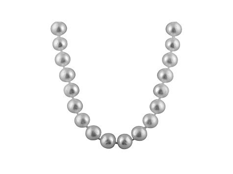 7-7.5mm Silver Cultured Freshwater Pearl Sterling Silver Strand Necklace