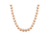 6-6.5mm Pink Cultured Freshwater Pearl 14k Yellow Gold Strand Necklace 24 inches