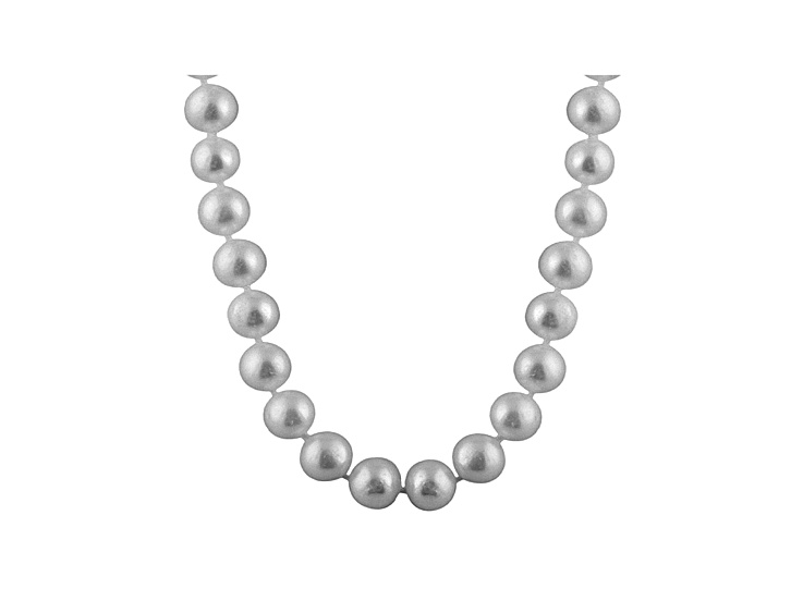 6-6.5mm Silver Cultured Freshwater Pearl 14k White Gold Strand Necklace