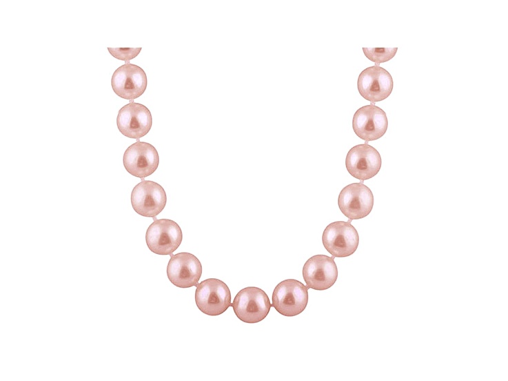 6-6.5mm Purple Cultured Freshwater Pearl 14k White Gold Strand Necklace