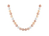 6-6.5mm Multi-Color Cultured Freshwater Pearl 14k Yellow Gold Strand Necklace