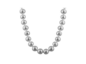 6-6.5mm Silver Cultured Freshwater Pearl Rhodium Over Sterling Silver Strand Necklace