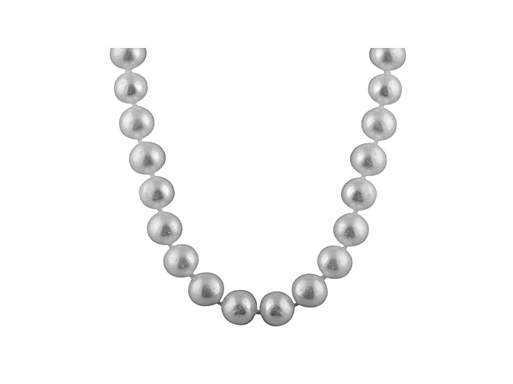 6-6.5mm Silver Cultured Freshwater Pearl 14k White Gold Strand Necklace