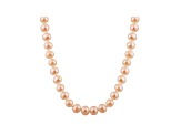 6-6.5mm Pink Cultured Freshwater Pearl 14k Yellow Gold Strand Necklace 18 inches