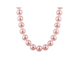 6-6.5mm Purple Cultured Freshwater Pearl 14k Yellow Gold Strand Necklace