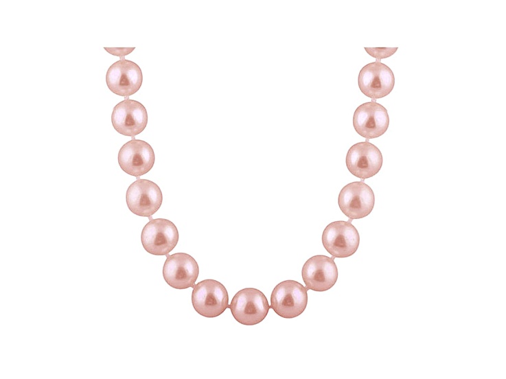 6-6.5mm Purple Cultured Freshwater Pearl 14k Yellow Gold Strand Necklace