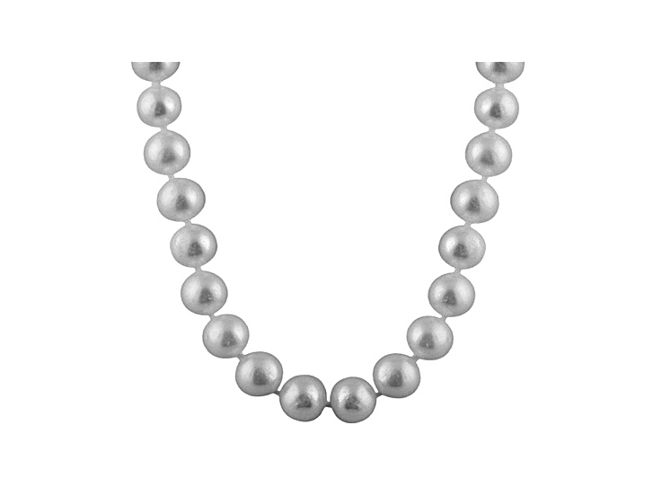 6-6.5mm Silver Cultured Freshwater Pearl 14k White Gold Strand Necklace
