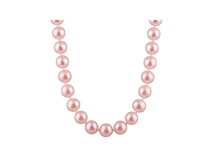 6-6.5mm Purple Cultured Freshwater Pearl 14k White Gold Strand Necklace