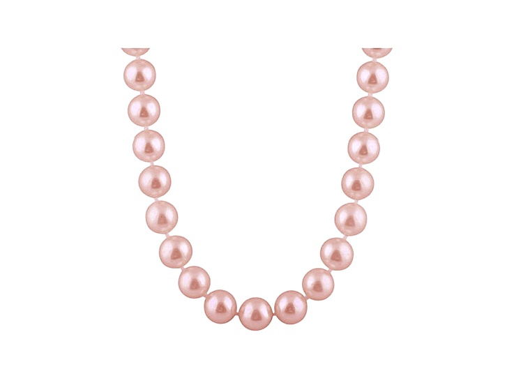 6-6.5mm Purple Cultured Freshwater Pearl 14k Yellow Gold Strand Necklace