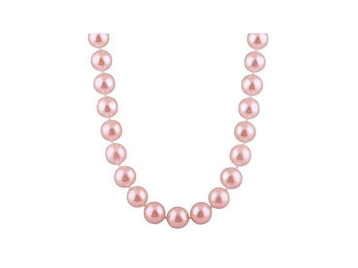 6-6.5mm Purple Cultured Freshwater Pearl Sterling Silver Strand Necklace