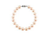 11-11.5mm Pink Cultured Freshwater Pearl Sterling Silver Line Bracelet 7.25 inches