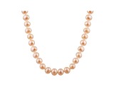 11-11.5mm Pink Cultured Freshwater Pearl Sterling Silver Strand Necklace