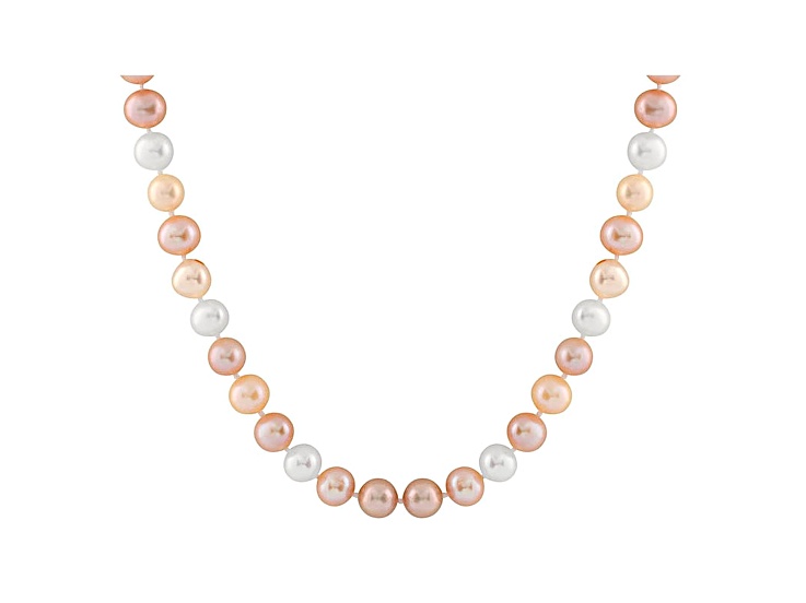 11-11.5mm  Cultured Freshwater Pearl Sterling Silver Strand Necklace 18 inches