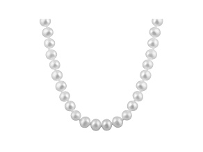 11-11.5mm White Cultured Freshwater Pearl Sterling Silver Strand Necklace