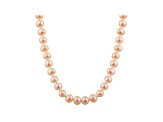 11-11.5mm Pink Cultured Freshwater Pearl Sterling Silver Strand Necklace