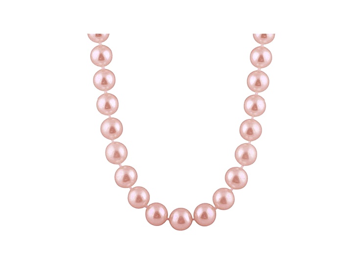 10-10.5mm Purple Cultured Freshwater Pearl Sterling Silver Strand Necklace