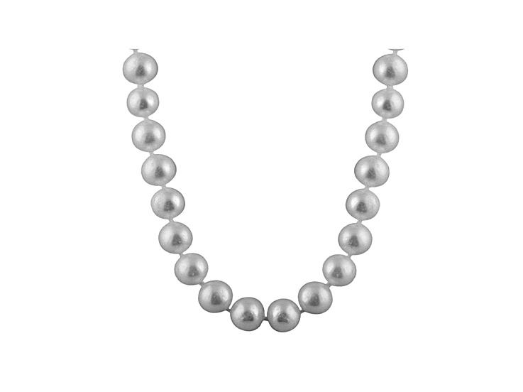 10-10.5mm Silver Cultured Freshwater Pearl Sterling Silver Strand Necklace