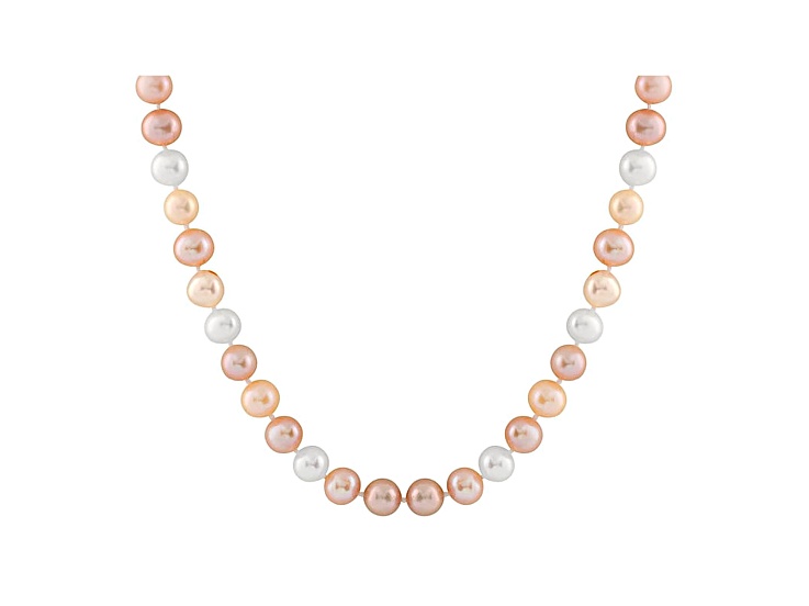 10-10.5mm  Cultured Freshwater Pearl 14k White Gold Strand Necklace 24 inches