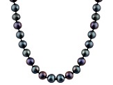 10-10.5mm Black Cultured Freshwater Pearl 14k Yellow Gold Strand Necklace