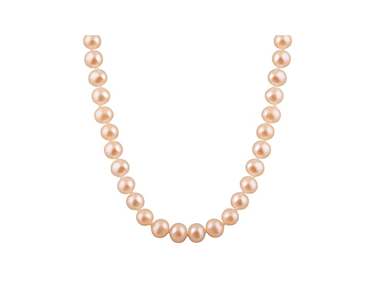 10-10.5mm Pink Cultured Freshwater Pearl 14k Yellow Gold Strand Necklace