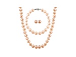 7-7.5mm Pink Cultured Freshwater Pearl Sterling Silver Jewelry Set