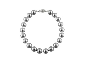 9-9.5mm Silver Cultured Freshwater Pearl 14k White Gold Line Bracelet 8 inches